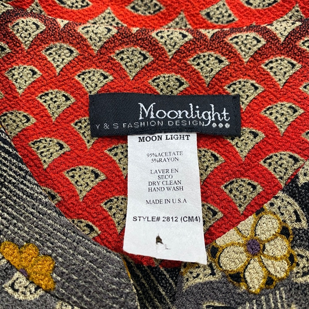 Moonlight Y&S Fashion L Oriental Floral Long Line Jacket Art to Wear Boho Asian - Picture 11 of 11